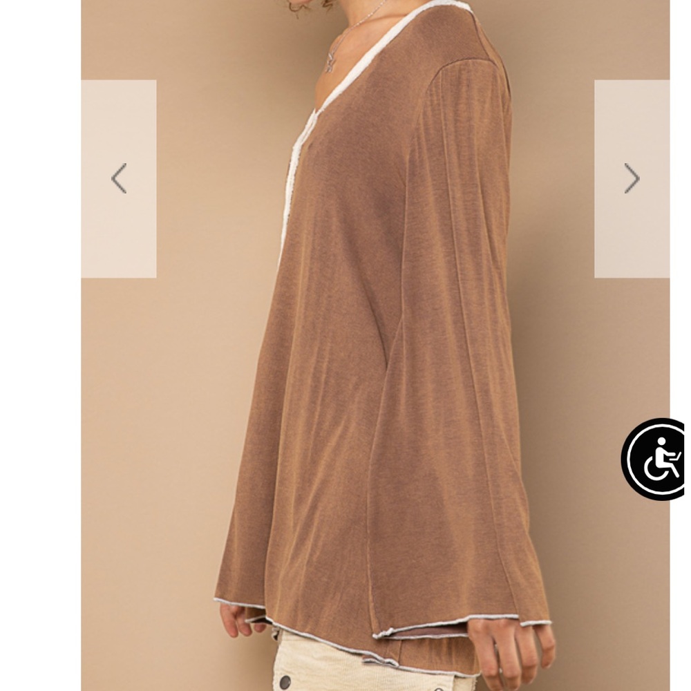 🌟SALE🌟Pol Brown Top - Picture 3 of 6